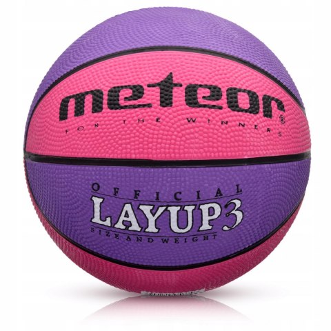 Piłka Koszykowa Treningowa Meteor Layup różowy/fioletowy