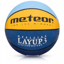 Piłka Koszykowa Treningowa Meteor Layup niebieski/zółty/błękitny