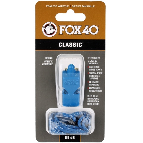Gwizdek Sędziowski FOX 40 CLASSIC SAFETY Niebieski ze Sznurkiem 9903-0508
