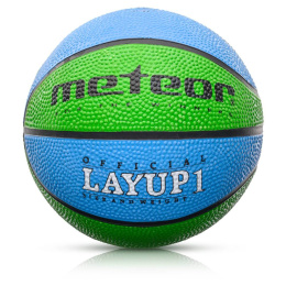 Piłka Koszykowa Meteor Layup 1 niebiesko-zielona