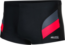 Spodenki Pływackie Kąpielówki Aqua-Speed Aron kol.16 czarno-czerwone
