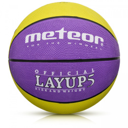 Piłka Koszykowa Treningowa Meteor Layup fioletowo/żółta