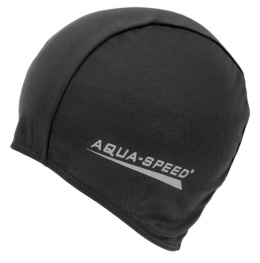 Czepek Pływacki Materiałowy Aqua-Speed Polyester kol. 07 czarny