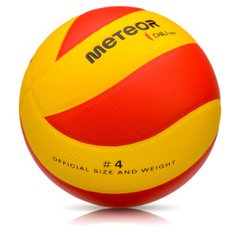 Piłka Siatkowa Meteor Chili PU mini 4 żółto-czerwona rozm. 4