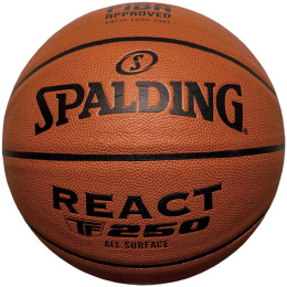 Piłka do koszykówki Spalding React TF-250 Logo Fiba brązowa