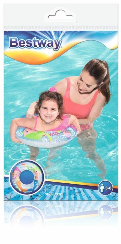 Koło dmuchane do pływania 51 cm SEA ADVENTURES BESTWAY kol. Syrenka
