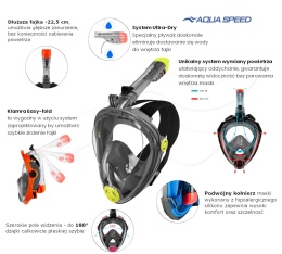 Maska Pełnotwarzowa Aqua Speed Spectra 2.0 (10) niebieska