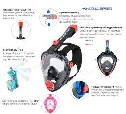 Maska Pełnotwarzowa Aqua Speed Spectra 2.0 Kid (03) różowa