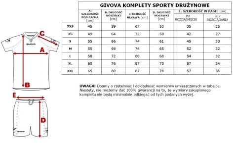 Komplet Givova Kit Centro granatowo-czerwony KITC18 0412