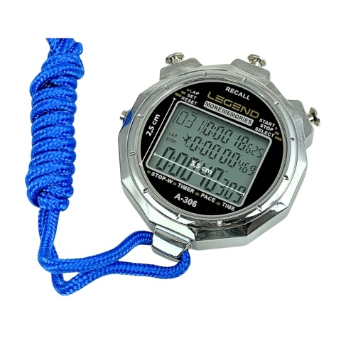 Cyfrowy stoper w metalowej obudowie 100 międzyczasów - Legend Sport