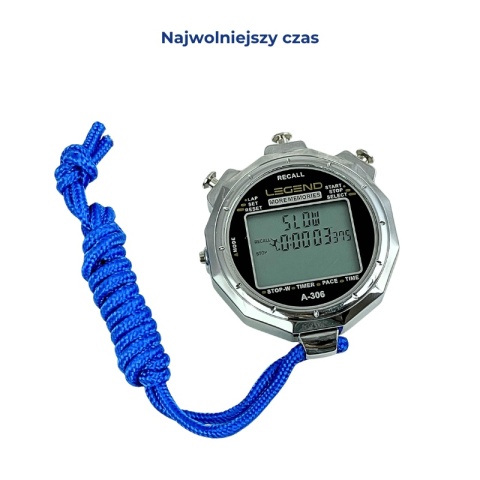Cyfrowy stoper w metalowej obudowie 100 międzyczasów - Legend Sport