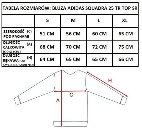 Bluza męska Adidas Squadra 25 Training Top JD2984 czerwono-biała