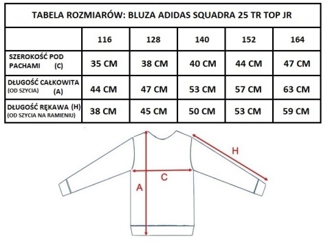 KP DĄB DOBROSZYCE Bluza dla dzieci adidas Squadra 25 Training Top