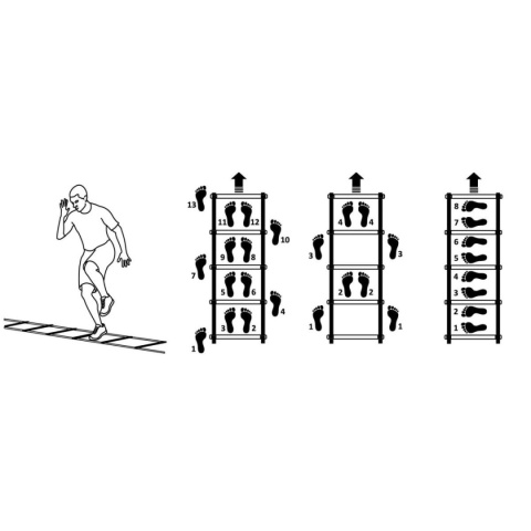 Drabinka koordynacyjna regulowana do treningu SMJ 5 m 12 szczebli