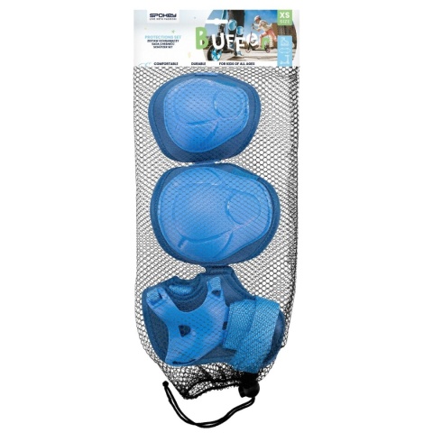 Zestaw ochraniaczy dziecięcych na kolana, nadgarstki i łokcie Spokey Buffer niebieski