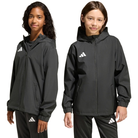 Kurtka ortalion dla dzieci adidas Entrada 26 All Weather JZ9104 czarna