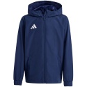 Kurtka ortalion dla dzieci adidas Entrada 26 All Weather JZ9103 granatowa