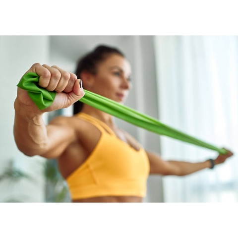 Taśma guma oporowa fitness LIGHT zielona 0.35 mm / SMJ sport EX035