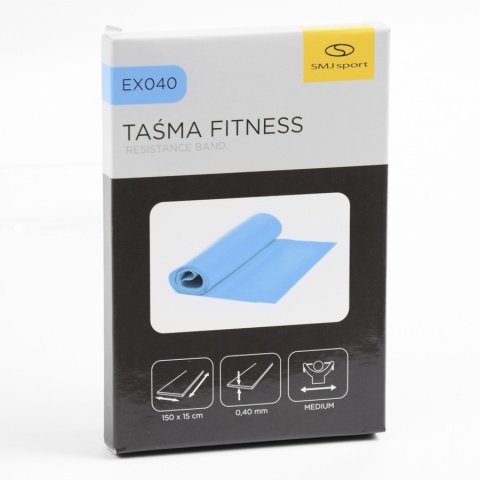 Taśma guma oporowa fitness MEDIUM niebieska 0.4 mm / SMJ sport EX040