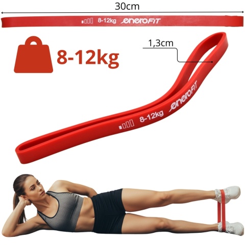 Taśma guma do ćwiczeń fitness crossfit mini band Enro Fit 8-12 kg czerwona