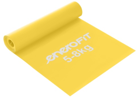 Taśma treningowa guma do ćwiczeń pilates Enero Fit 200x15 cm 0,25 mm 5-8 kg żółta