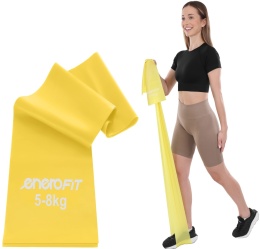 Taśma treningowa guma do ćwiczeń pilates Enero Fit 200x15 cm 0,25 mm 5-8 kg żółta