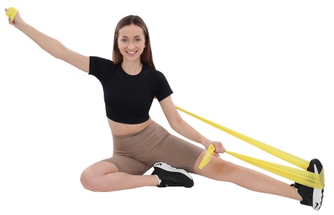Taśma treningowa guma do ćwiczeń pilates Enero Fit 200x15 cm 0,25 mm 5-8 kg żółta