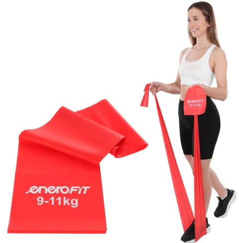 Taśma treningowa guma do ćwiczeń pilates Enero Fit Taśma treningowa do ćwiczeń pilates 200x15 cm 0,30 mm 9-11 kg czerwona