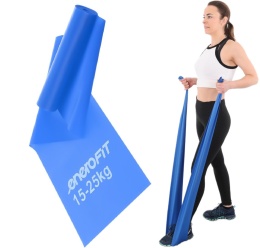 Taśma treningowa guma do ćwiczeń pilates Enero Fit Taśma treningowa do ćwiczeń pilates 200x15 cm 0,30 mm 15-25 kg niebieska