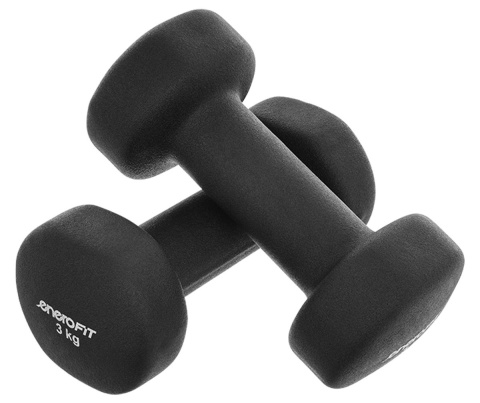 Zestaw Hantli Neoprenowych 2x3 Kg ENERO FIT czarny