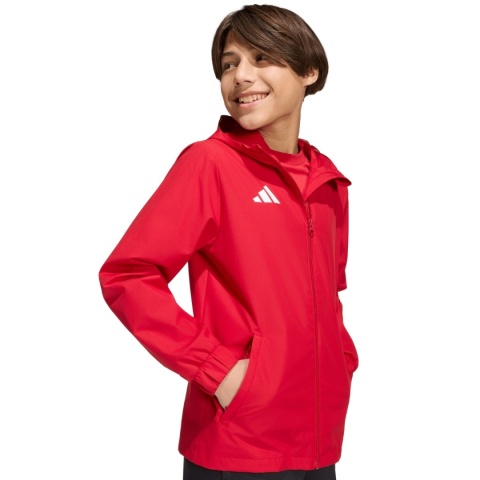 Kurtka ortalion dla dzieci adidas Entrada 26 All Weather JZ9105 czerwona
